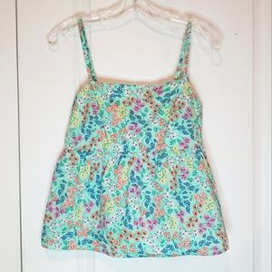 NWOT J. Crew Factory Spearmint Floral Tie Back Cami Tank Top
